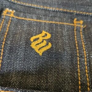 Vintage Rocawear Jeans Men 38x32 Black Baggy Wide Leg Denim Hip Hop Skater Y2K